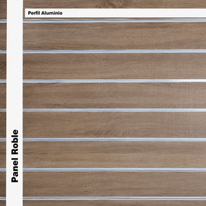 แผ่นผนังสล็อตวอลล์ Cambrigh Oak Reinforced ขนาด 19 มม. พร้อมแผ่นอะลูมิเนียมธรรมชาติหนา 1.2 มม. ขนาด 1200x1200 มม. ผลิตในสเปน - Product Image 2