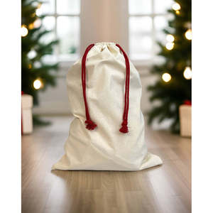 Sacs à linge en coton naturel TBF de 24 pouces, sacs du Père Noël avec zone d'impression de 15L x 21H, vente en gros - Product Image 2