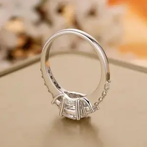 925 Sterling Silver Women's Wedding <b>Ring</b> Rose <b>Gold</b> Plated Gorgeous Cut Moissanite for Engagement Anniversary Party-<b>Vintage</b> - Product Image 2