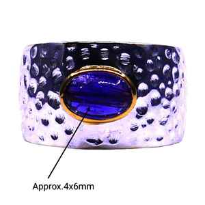 Bague tanzanite en argent sterling 925 plaqué or classique pour mariages et fêtes - Product Image 5