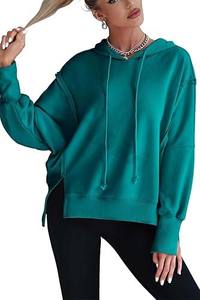 2025 femmes automne vêtements logo personnalisé femmes pull à capuche blanc couleur unie à capuche sweats décontractés - Product Image 5