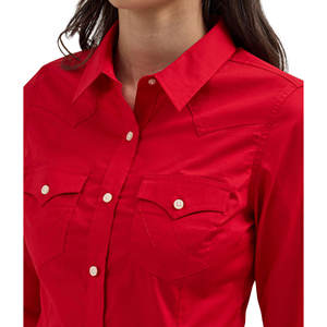 Camisa Vaquera para Mujer, Mangas Largas, Logotipo Personalizado, Ropa de Calle de Invierno, Tejido Vaquero Grueso y Transpirable 100% Algodón - Product Image 3