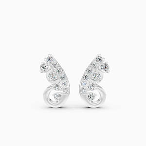 Boucles d'oreilles clous classiques plaquées or rose 10K, motif fleur, zircon rouge taille coussin, accents de diamants, sertissage clos, romantiques pour femme - Product Image 1