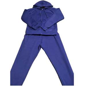 Survêtement en coton violet OEM fabriqué en usine tissu tricoté prix de gros capuche kangroo poche sweat à capuche poche zippée pyjama - Product Image 1