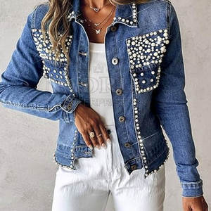 Venta al por mayor de secado rápido de las mujeres de moda chaqueta de diamantes de imitación para la venta en línea de algodón de moda chaqueta de diamantes de imitación para las mujeres - Product Image 3
