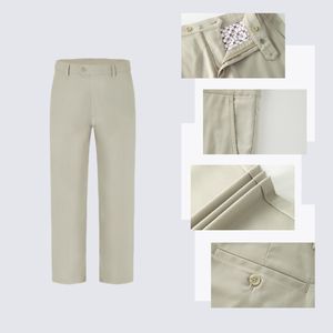 Pantalones de golf Seersucker de talla americana Premium para hombre OEM pantalones casuales de algodón personalizados azul marino mejor oferta - Product Image 3