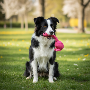 Jouet en corde flamant rose écologique et adorable pour chiens et chats, balle interactive en lin et coton, durable et respectueuse des animaux, livrée dans un sac - Product Image 4