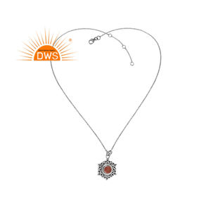 Meilleure vente de collier pendentif en argent sterling oxydé avec quartz fraise naturel et pierres précieuses fabricant de bijoux personnalisés - Product Image 1