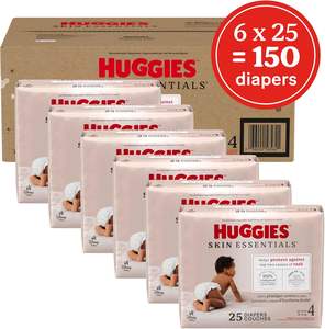 Pañales Huggies Talla 4, Pañales para Bebé Skin Essentials, Talla 4 (22-37 lbs), 150 Unidades (6 Paquetes de 25), Embalaje Puede Variar - Product Image 5