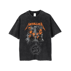 Camiseta de gran tamaño con lavado ácido 2024 para hombre, personalizado logotipo gráfico, diseño Vintage de talla grande, gráfico personalizable de algodón pesado - Product Image 4