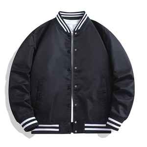 Mùa Xuân Nylon Mens Áo Gió Parka Áo Khoác Màu Rắn Đầy Đủ Dây Kéo Máy Bay Ném Bom Áo Khoác Bóng Chày Varsity Áo Khoác Đường Phố Mặc - Product Image 4