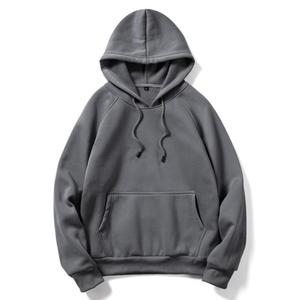 Sweat à capuche noir de qualité supérieure coupe ample Type sweat à capuche en laine pour filles et garçons portent le pull le plus tendance imprimé uni - Product Image 2