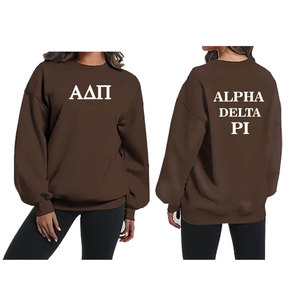 Sudadera de algodón suave con logotipo personalizado para mujer, sudadera de lana bordada de gran tamaño ecológica para Otoño e Invierno Alpha Delta - Product Image 2