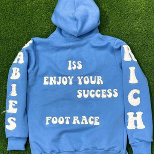 Sweat à capuche personnalisé pour homme brodé en détresse pour l'extérieur coupe ample automne hiver broderie à capuche coupe ample pull à capuche pour homme - Product Image 2