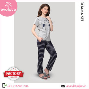 Conjunto de pijama de vestido de noche de mujer de algodón suave lavado biológico de calidad óptima a un precio razonable para pedidos al por mayor - Product Image 4