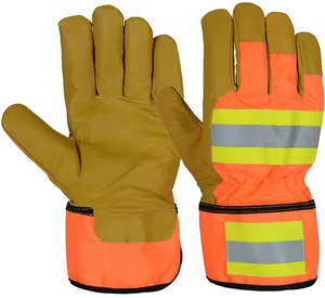 Gants de gréeur canadiens Gants de travail robustes Sécurité industrielle Protection des mains Cuir de vache fendu Coton confortable - Product Image 4
