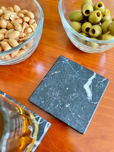 Handmade <b>Black</b> Marquina Marble <b>Coasters</b> Square Natural Stone Beer Mat Homeware - Product Image 6