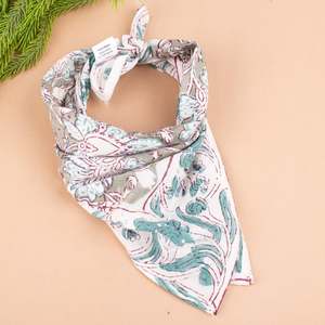 Handblock Cotton <b>Bandana</b> <b>Paisley</b> Floral Headband Face Coverup - Product Image 6
