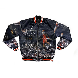 Veste d'hiver personnalisée, veste universitaire en satin avec sérigraphie et broderie, blouson aviateur Letterman pour hommes - Product Image 4