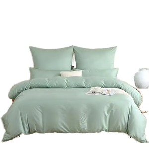 ODM/OEM Sprei Bambu Ramah Lingkungan, Sejuk, dan Bernapas, Tekstil Rumah Tangga, Sarung Selimut Warna Solid, Sarung Bantal, Set Sprei Premium - Product Image 1