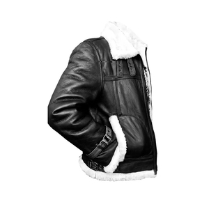 Chaqueta de cuero Bomber de alta calidad para hombre Soporte de color personalizado Popular High Street Corte perfecto Logotipo privado El mejor material - Product Image 4