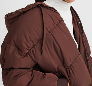 Chaqueta acolchada impermeable de invierno para mujer, estilo nuevo, informal, cálida, con cuello alto, color sólido. - Product Image 3