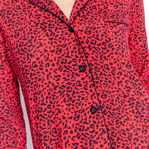 Vente en gros Robes de nuit grande taille Vêtements de nuit Ensemble chemise de nuit en satin pour femmes Vêtements de nuit Col rabattu Boutonné - Product Image 5