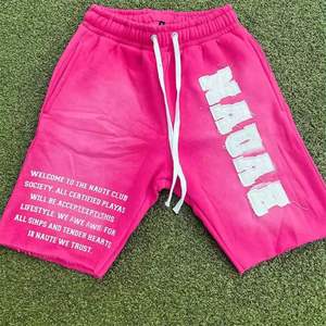 Pantalones cortos de hombre de algodón puro 100% de peso pesado lavado con ácido Vintage con estampado de abullonado y logotipo personalizado, pantalones cortos informales de malla sublimada - Product Image 2