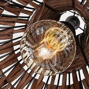Rattan Hanging Lamp Shade Customized Design LED Table Lamp with Natural Finish Farmhouse Style <b>Decorative</b> <b>Lighting</b> - Product Image 2