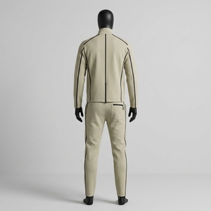 Ensemble de survêtement pour homme, veste athlétique à fermeture éclair intégrale, pantalon de jogging, détails de passepoil noir, vêtements de sport, entraînement, gym, course à pied, fitness, activité physique - Product Image 3