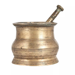 Vente chaude Mortier et Pilon En Laiton Ail Plat En Laiton Matériel Mortier Et Pilon Pour Presse À Épices Prix Pas Cher - Product Image 2
