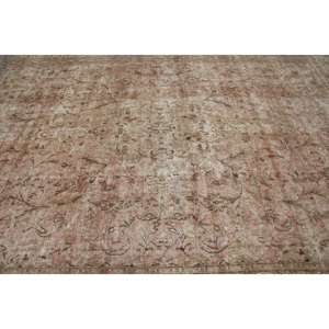 Tapis turc vintage, tapis surdimensionné de 9,2 x 12,4 pieds, tapis brun style sud-ouest - Product Image 4