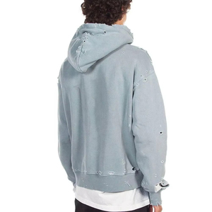Hiver Logo personnalisé Détresse Style Unique Pullover Hoodies Nouvelle Arrivée Hommes Hoodies Avec Poche Zip 100% Coton Respirant - Product Image 6