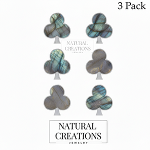 Pendientes de Plata de Ley 925 de Alta Calidad con Perla de Agua Salada y Labradorita en Forma de Club, Engaste de Bisel de 7MM, Modernos para Boda - Product Image 2