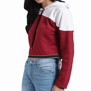 Sweat à capuche en polaire personnalisé avec logo brodé en polyester/coton pour femme, design oversize à épaules tombantes, coupe courte, respirant, 340g, hiver - Product Image 3