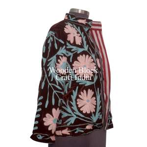 Handcraft Floral Embroidered Suzani <b>Velvet</b> <b>Women's</b> Winter <b>Jacket</b> with Cotton Fill Front Logo Bridesmaid Gift For party - Product Image 4