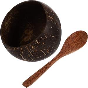 Cuenco de cáscara de coco ecológico de alta calidad, vajilla Natural pulida con cuchara para restaurantes y hoteles de Vietnam - Product Image 3