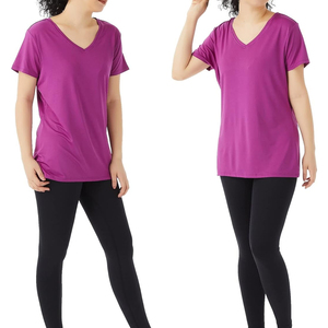 T-shirts à col en V de marque pour femmes T-shirts durables à séchage rapide pour femmes Fabricant de t-shirts à bas quantité minimale de commande OEM ODM de BD Garments - Product Image 3