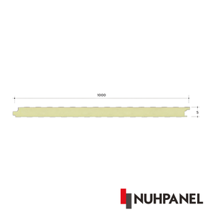 Panel Sándwich para Pared Exterior, Panel de Revestimiento de Fachada Aislado Híbrido de Lana de Roca PUR PIR, 1000 mm - Product Image 6
