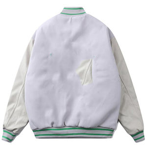 Veste universitaire à col montant pour homme et femme, col montant, patchwork, unisexe, oversize, lettres en fourrure, hiver - Product Image 4