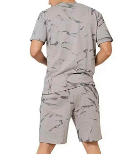 Nueva llegada de camisetas de algodón 100% para hombre, ropa deportiva informal, conjunto corto con logotipo bordado, transpirable para el verano - Product Image 6