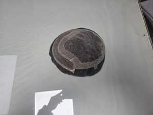 วิกผมผู้ชายแบบผูกเชือกด้านหน้า ทำจากผมแท้ชนิดอินเดียเรมี่ ยี่ห้อ Taz Hair จากบังกลาเทศ แบบลอนลึก  แบบเส้นเดี่ยว  ผสมผมสีเทา 50% - Product Image 6