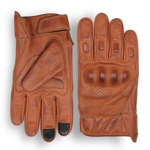 Gants d'équitation en cuir professionnel classique véritable de qualité unisexe tendance pour la sécurité et le style de la moto - Product Image 6