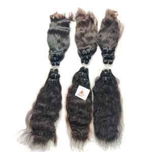 Color natural 100% indio Remy grado 10-32 pulgadas extensiones de cabello humano virgen procesamiento ninguno sin procesar para mujeres - Product Image 5