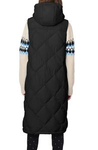 Veste matelassée longue personnalisée imperméable en tricot pour femmes et filles, coque en nylon respirante, vente en gros OEM - Product Image 3