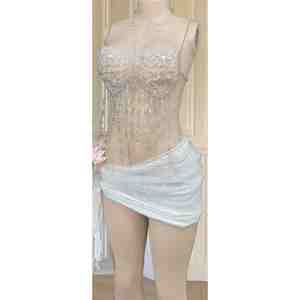 Soutien-gorge sans bretelles à forte demande pour femmes perles Costume de danse du ventre femmes de haute qualité - Product Image 3