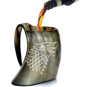 Tasse en corne naturelle faite à la main en corne de buffle avec finition rustique parfaite pour la boisson sur le thème des Vikings et les articles de décoration intérieure uniques - Product Image 1