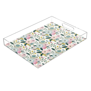 Plateau en acrylique personnalisé Plateau de service de luxe Décoration Plateau de service rectangulaire en bois de haute qualité pour hôtels - Product Image 6