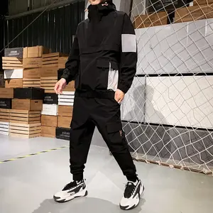 Survêtements d'hiver personnalisés pour hommes, coupe régulière, en polaire coupe-vent à séchage rapide, brodés, en polyester/coton, style cargo - Product Image 4