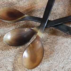 Cucharas de Cena/Café/Té Hechas a Mano, Modernas, Clásicas, Ecológicas, de Cuerno de Búfalo/Vaca, Tamaño Personalizado, Cubiertos de Cocina Indios para Bodas - Product Image 2